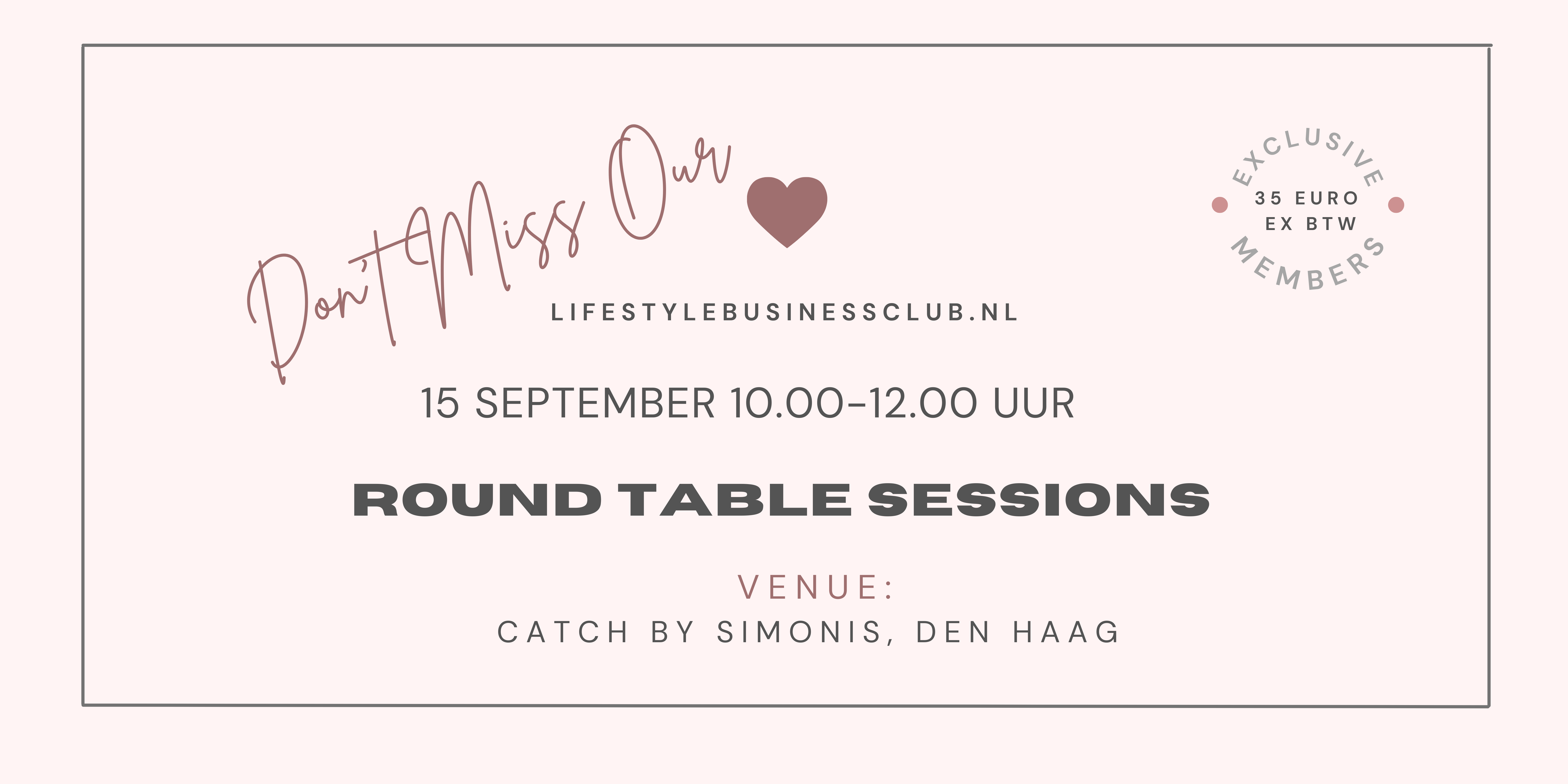 Round Table Sessions Rotterdam
